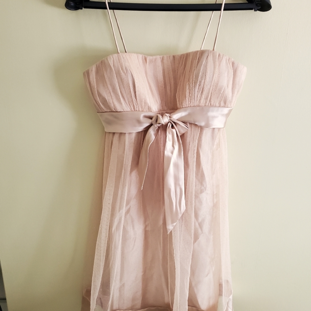 Eureka Beige Dress Bow and Glitter Size M
